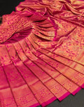 Traditional Kanjivaram Woven Silk Saree With Blouse Piece -PINK