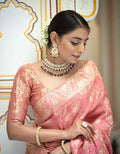 Soft Banarasi Silk Saree With Bewitching Blouse Piece PICH