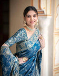 Soft Banarasi Silk Saree With Bewitching Blouse Piece RAMA