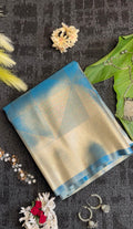 Aarohi Kanjivaram Golden Tissue Silk Saree - SKY BLUE
