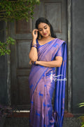 Traditional Kanjivaram Woven Silk Saree With Blouse Piece BLUE