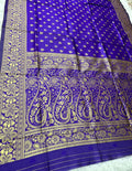Blue Golden Zari Woven Kanjivaram Soft Silk Saree