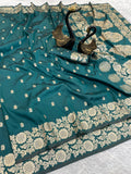 Pure Soft Banarasi Silk Saree Rama