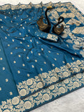 Pure Soft Banarasi Silk Saree Sky Blue