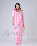 New Fancy Soft Crepe Silk Pink  Saree