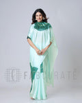 New Fancy Soft Crepe Silk  Ocean Blue Saree