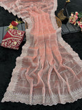 Embroidered, Dyed Bollywood Tissue Saree  Pink