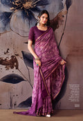 Elegant Floral Designer Saree -WINE