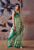 Elegant Floral Designer Saree -GREEN