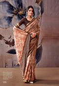 Elegant Floral Designer Saree -BROWN